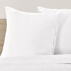 White Sand South Seas European Sham White Textured Cotton SINGLE SHAM